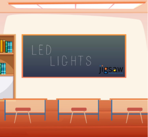 image of a classroom with lighting