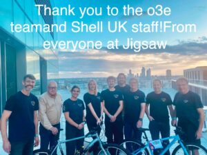 photo of o3e staff with bikes